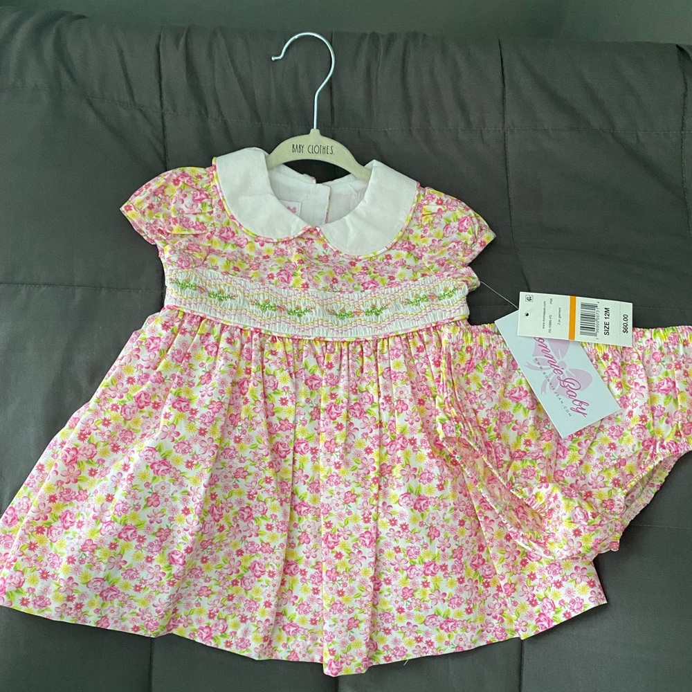 Bonnie Baby Dress & Bloomers 12M NWT